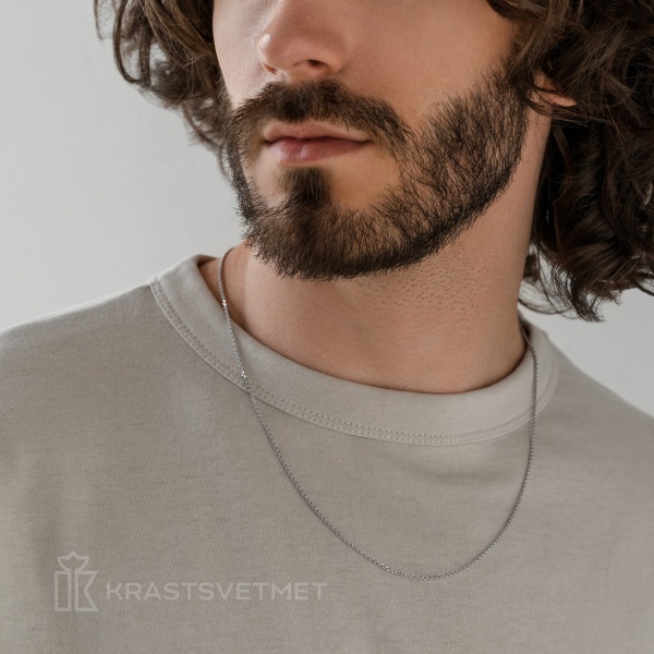 Цепь из белого золота 585, плетение «Якорь»